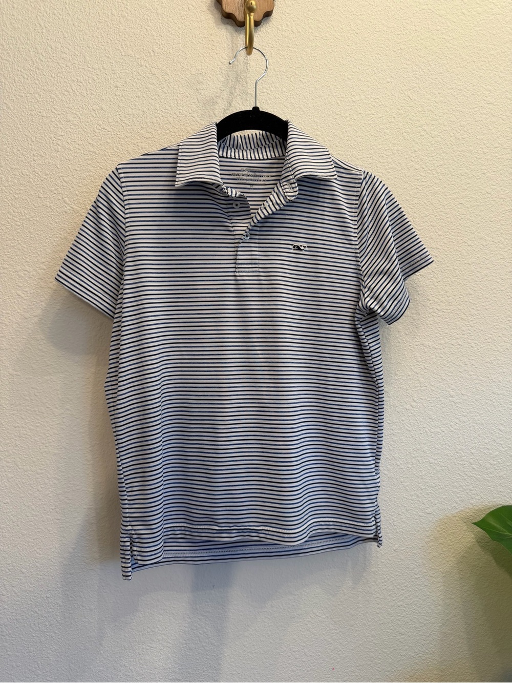 Vineyard Vines Boys On-The-Go Sankaty Polo Stripe Performance Shirt M 12-14